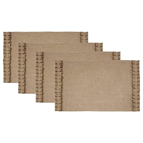 The Home Talk Jute Rustic Burlap Placemats Linen Placemats Country Vintage Thanksgiving Dinner Decoration Farmhouse Kitchen Table Décor for Parties BBQ's, Holidays Use (13x19 INCH) Set of 4 Cover