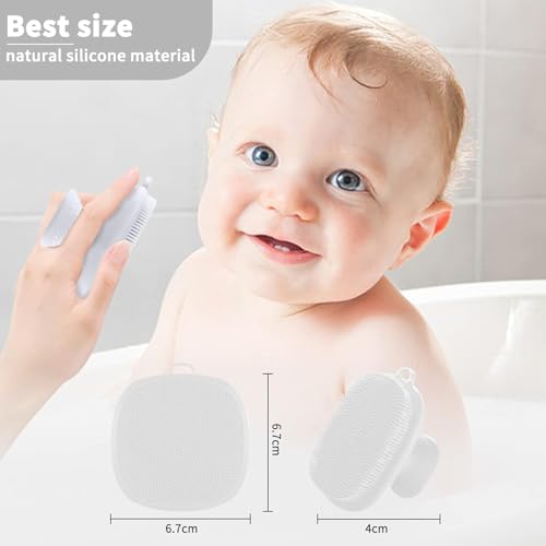 Image of VWMYQ Face Scrubber, Silicone Face Scrubber for Men, Gentle Exfoliator Pad & Massager, Facial Cleansing Brush - Removes Dead & Dry Skin (White, Square)