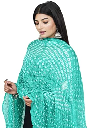 Image of PK HUB Women's Jaipuri Rajasthani Art Silk Bandhej Bandhani Dupatta