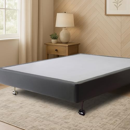 Image of Hercules 8 Inch High Profile Foundation Mattress Box Spring Replacement for More Support Without Added Bulk and Sturdy Slats, California King