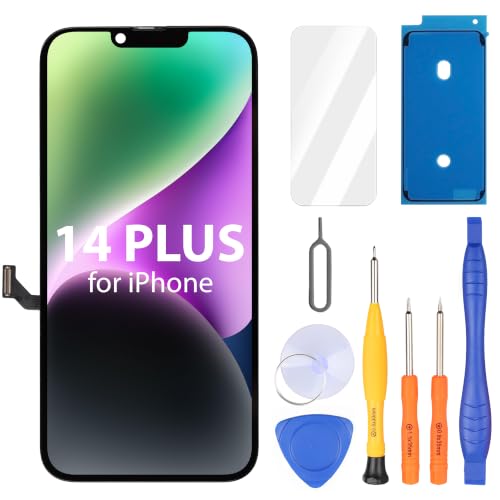 Ayake for iPhone 14 Plus Screen Replacement, 6.7 inch FHD LCD Display and Touch Digitizer Screen, True Tone Programmable, Face ID Remains (for A2632, A2885, A2886, A2888, A2887)