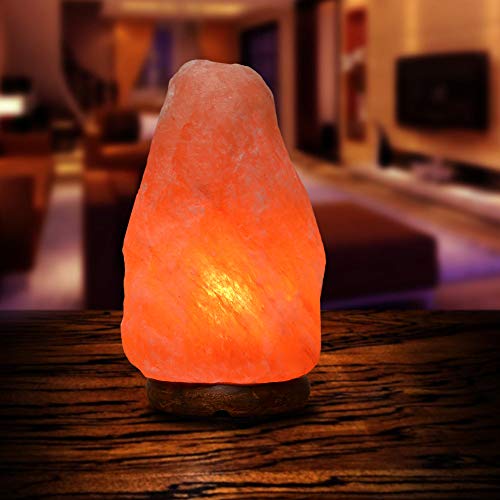 Apexglobal Himalayan Natural Pink Salt Lamp, Hand Crafted I (10-12 Inches, 12-15 Lbs).Natural Warm Amber Glow I Dimmer Switch, Wooden Base, Unique Gift Idea #TOP4