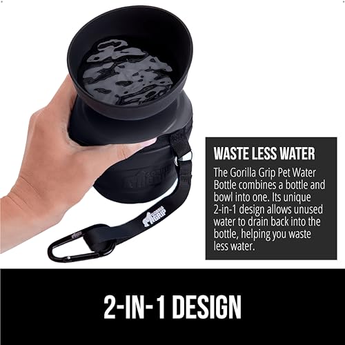 Gorilla Grip 840029667705 Dog Water Bottle, Portable Water Bowl Dispenser thumb #2