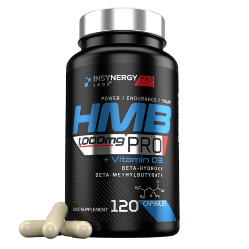 HMB Pro 1 000mg with Vitamin D (Maximum Absorption) 2 Month Supply 120 HMB Capsules Muscle Growth Supplements Muscle Strength & Repair HMB Supplement