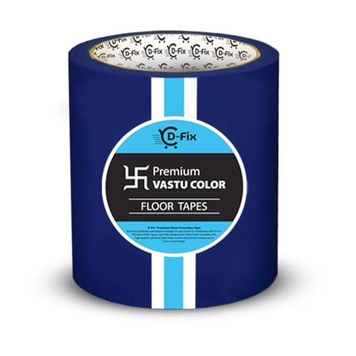 Image of D-fix Vastu Color Floor Tapes | 4 Inch Wide, 25M Each | Blue | Vastu Dosh Remedy, Vastu Correction for WC, Toilet, Entrance, Home & Office (1 Rolls Pack)