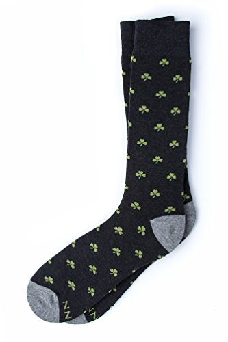 My Lucky Socks Men's Shamrock St. Patrick's Patty's Day Novelty Crew Carded Cotton Socks (1 Pair)