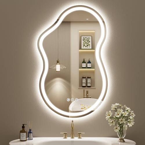 Image of 20x32 Irregular LED Mirror for Bathroom Lighted Vanity Mirror