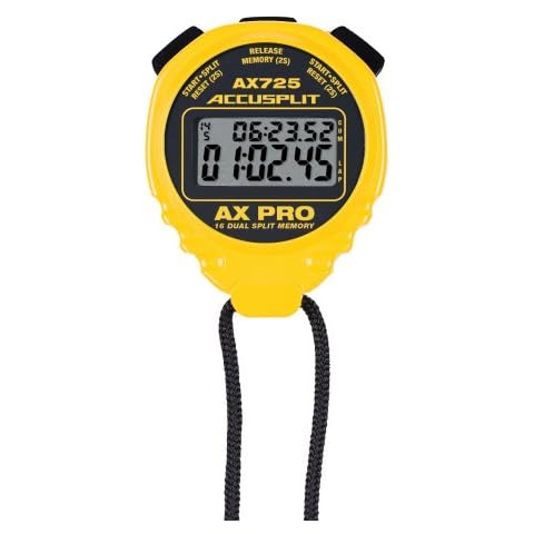 ACCUSPLIT AX725 PRO MEMORY (16) Dual Line Stopwatch (Yellow) Cover
