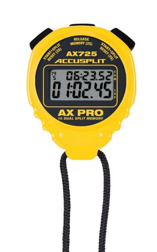 Image of ACCUSPLIT AX725 PRO MEMORY (16) Dual Line Stopwatch (Yellow)