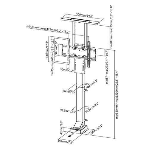 KIMEX 018-6044 Supporto lift motorizzato per tv e