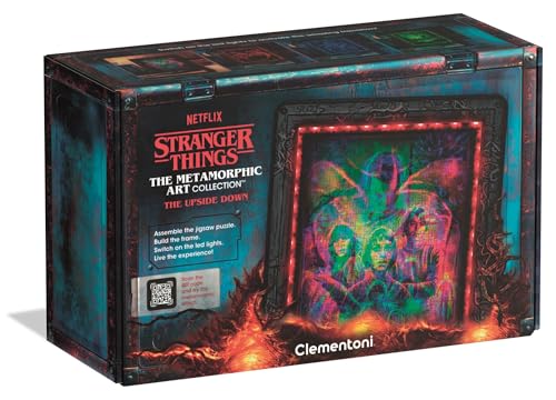 Clementoni Stranger Things Metamorphic Art with LED Light: 520-Piece puzzle, Colour-Changing Scene with Eleven, Friends and the Mind Flayer