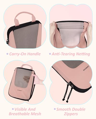 Image of BAGSMART Compression Packing Cubes for Travel, 6 /5 /4set Lightweight Packing Organizers, Summer Travel Essentials Suitcase Organizer Bags Set