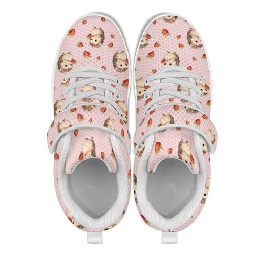 Coloranimal Sneakers for Girls Running Shoes Kids Walking Shoes Tennis Shoes Single Buckle Lace Up Sports Shoes Mesh Athletic Shoes4