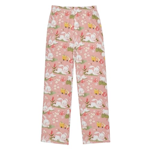 Pajama Pants Little White Rabbit Mushroom PJ Bottoms Sleepwear Lounge Sleep Pant with Pockets