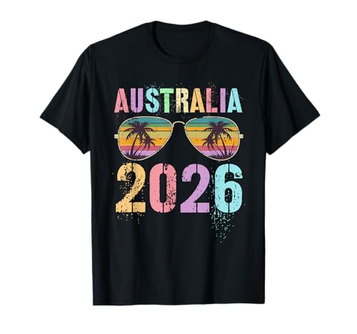 Vintage Australia 2026 Vacaciones Natación Viaje Besties Familia Camiseta
