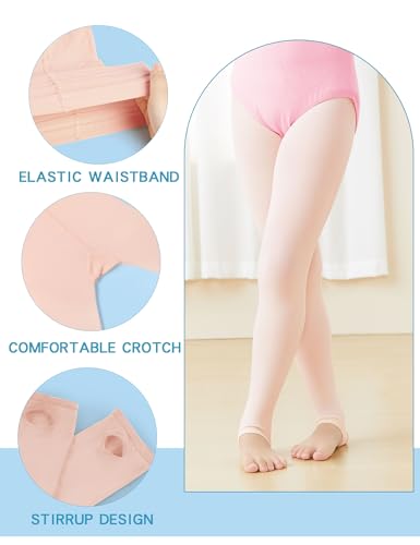 Dayrose Girls Womens Stirrup Tights, 60D Ultra Soft Stretchy Dance Tights for Ballet, Gymnastics, Skating, School4