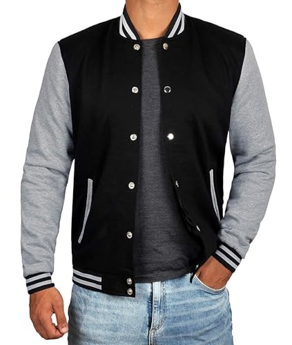Image of Decrum Varsity Jacket Men - Casual High School Baseball Letterman Style Mens Bomber Jackets