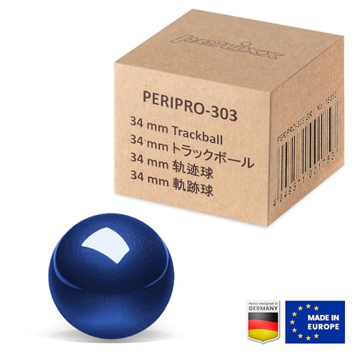 Image of Perixx PERIPRO-303GB Small Trackball 34mm Replacement Ball for Perimice and M570 Elecom Kensington Glossy Blue (18025)