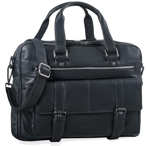 Sac Business Cuir 15,6 Pouces STILORD Alvaro - Porte-documents Homme Cognac