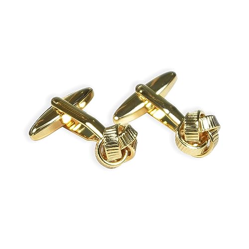 Amelia Golden Stripped Cufflinks for Men | Entangled Golden Cufflinks | Cufflinks For Men Formal | Elegant Cufflinks, std, Metal