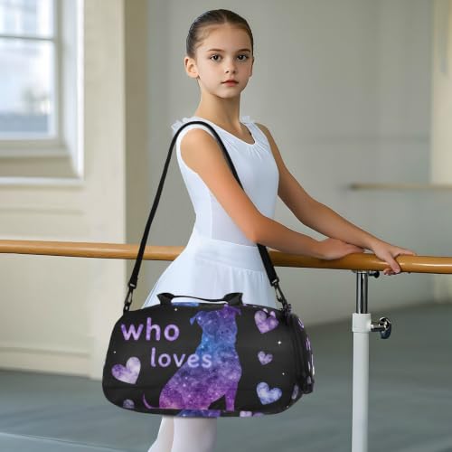 Bolsa de viaje Just A Girl Who Loves Pitbulls con zapatero independiente 6