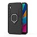 LuluMain Compatible with Huawei Y5 (2019), Honor 8S, Honor Play 3e Case, Metal Ring Grip Kickstand Shockproof Hard Bumper (Works with Magnetic Car Mount) Dual Layer Rugged Cover (Black)