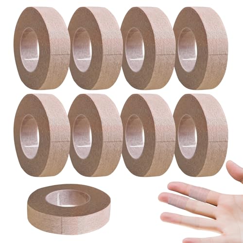 9 Rollos de Cinta de Microporos FlexibleCinta Microporosa Adhesiva, Cinta Adhesiva Transpirable Micropoross, Cintas de Piel para Nariz, Uso Diario y Deportivo(color piel, 1,25 cm x 9,14 m)