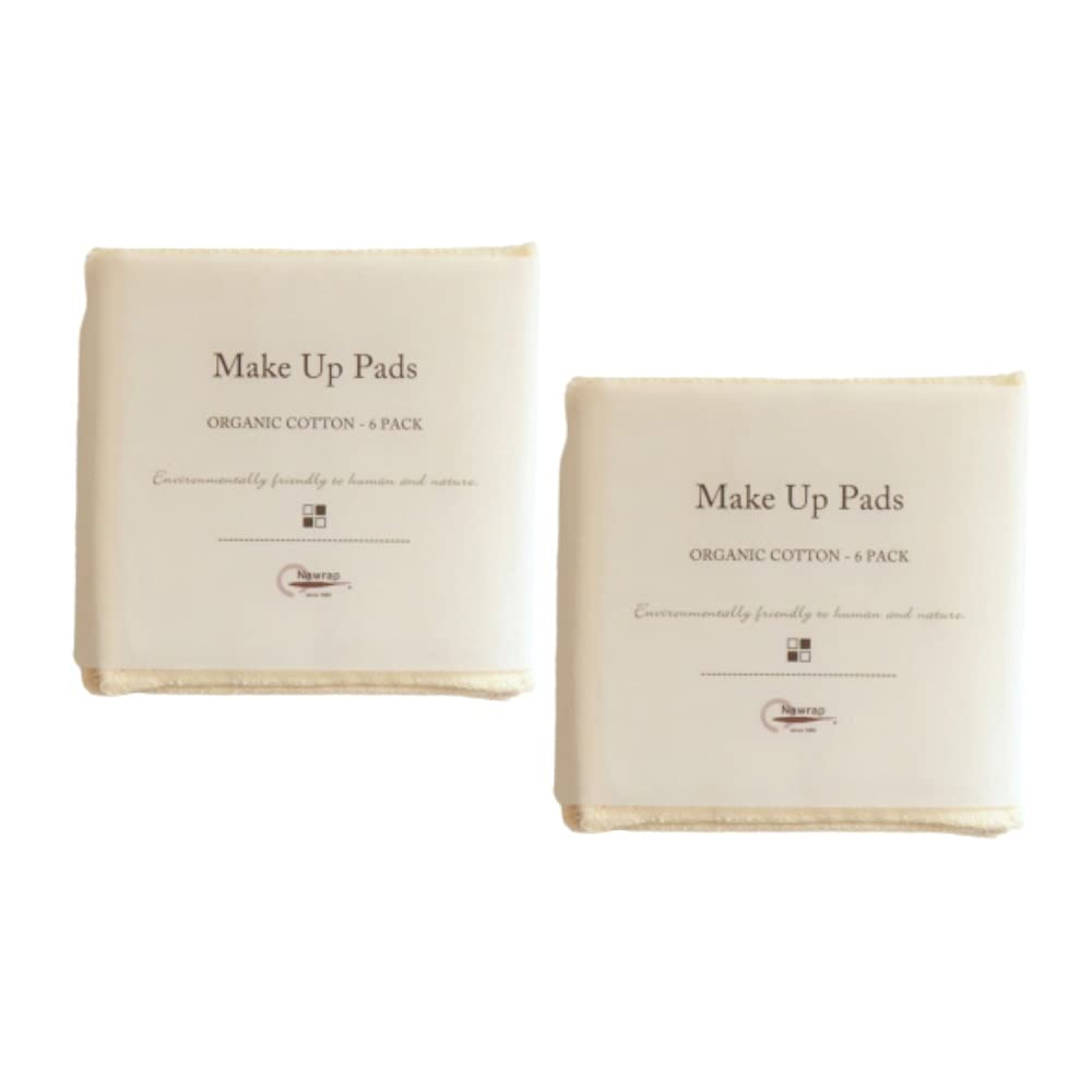 Nawrap100% Organic Cotton Reusable Make-Up Pads, 12-Pack, Made in Japan
