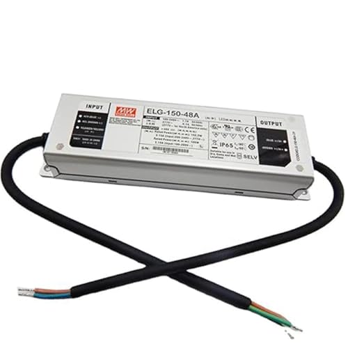 MW Mean Well Metal Casing ELG-150-12/24/36/42/48/54A-3Y with PFC Function 3 in 1 /DALI/Timer Dimming/C.V. or C.C./IP67 Power Supply (ELG-150-48A)