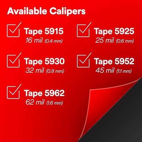 Image of VHB 3M Tape 5925 Double-Sided Acrylic Foam Tape - Heavy Duty, Industrial Mounting Tape, Black, 1 /2 in x 72 yd, 25 mil (Pack of 18)