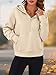 PRETTYGARDEN Women's Half Zip Up Hoodies 2025 Fall Long Sleeve Cropped Pullover Oversized Sweatshirt Fashion Y2K Clothes (Beige, Large)