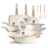Sensarte ceramic cookware sets pots and pans set nonstick 20 piece induction cookware non toxic healthy non stick kitchen cooking set with stay cool handles pfas ptfe pfoa pfos free  urban country home decor