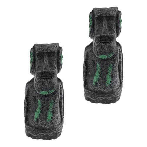 TOYANDONA Ornement de Statue Romaine Antique en Résine 2pcs pour Cage à Reptiles et Aquarium, Décoration Réaliste pour Terrarium et Habitat Aquatique