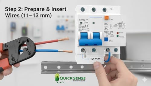 Image of Quick Sense QS-CB01 Dual Pole 63A MCB Circuit Breaker with Leakage Protection | Overload & Short Circuit Safety | for Home, Office & Industrial Electrical Panels