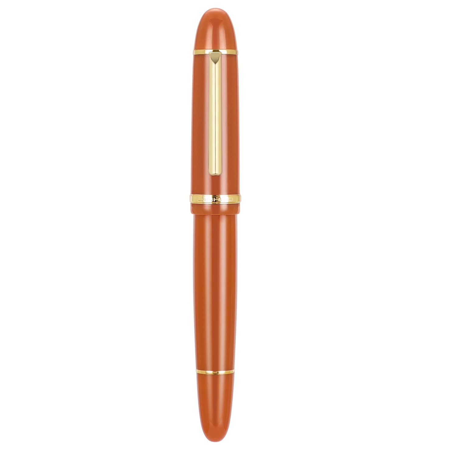 Jinhao X159 Fountain Pen #8 Fine Nib, Orange with Golden Clip Acrylic Big Size Writing Pen
