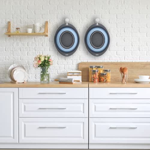 Gjzozohd Collapsible Silicone Colander Set,Includes 2 Pcs Large Size 5 Quart Kitchen Foldable Strainers For Fruit,Vegetable And Pasta,Dishwasher-Safe,Bpa Free(Blue)… #TOP4