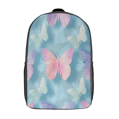 Sac d'école papillon enfants filles garçons sac à dos étudiant léger campus voyage 43,2 cm