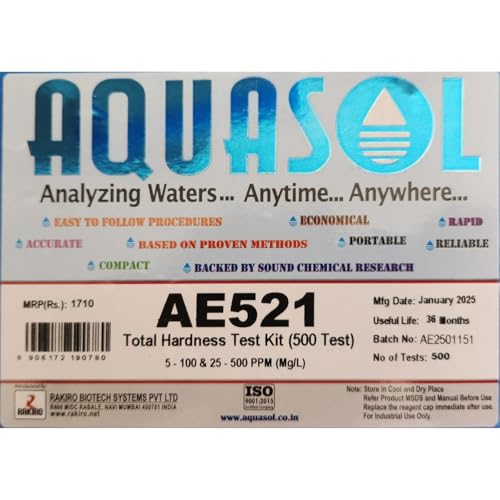 Image of Aquasol AE521 Total Hardness Test Kit 500 Tests (5-100 & 25-500 PPM (MG /L)