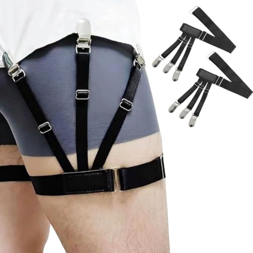 Image of Shirt Tucker Belt for Men Formal | Shirt Tucking Clip for Wrinkle Free with Non-Slip Metal Clips, Keeps Dress Shirt Tidy All Day (2-Pack)
