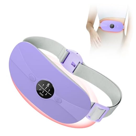 Almohadilla térmica menstrual,Cinturón de Calentamiento Eléctrico USB para el Vientre,3 Niveles de Calor y 3 Modos de Masaje,Soporte de Espalda Calentado para Alivio Dolor Menstrual (Púrpura)