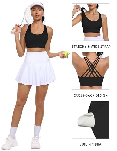Image of MIRITY Strappy Sports Bra for Women - Padded Seamless Support for Yoga Gym Workout Fitness Pack of 3