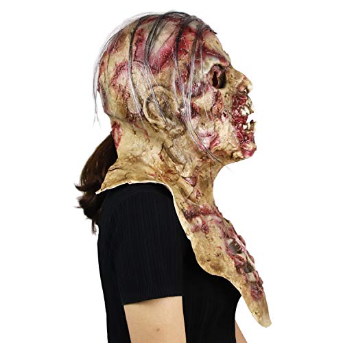Halloween Novelty Horror helmet, Costume Party Scary Terrible helmet Dead Prop Red