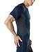TSLA Men's UPF 50+ Quick Dry Short Sleeve Compression Shirts, Athletic Workout Shirt, Water Sports Rash Guard, Mesh Short Sleeve Navy & Charcoal, Large