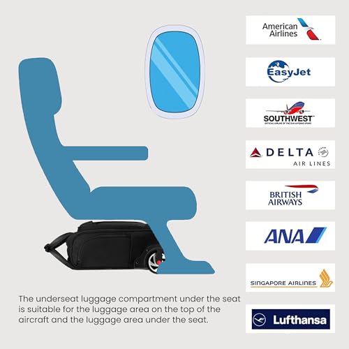 Carry-On Underseat Luggage with Wheels,18 inch Carry-on Luggage for Airlines,Underseat Lightweight Suitcase for Women,Softside Overnight Luggage for Business Travel2