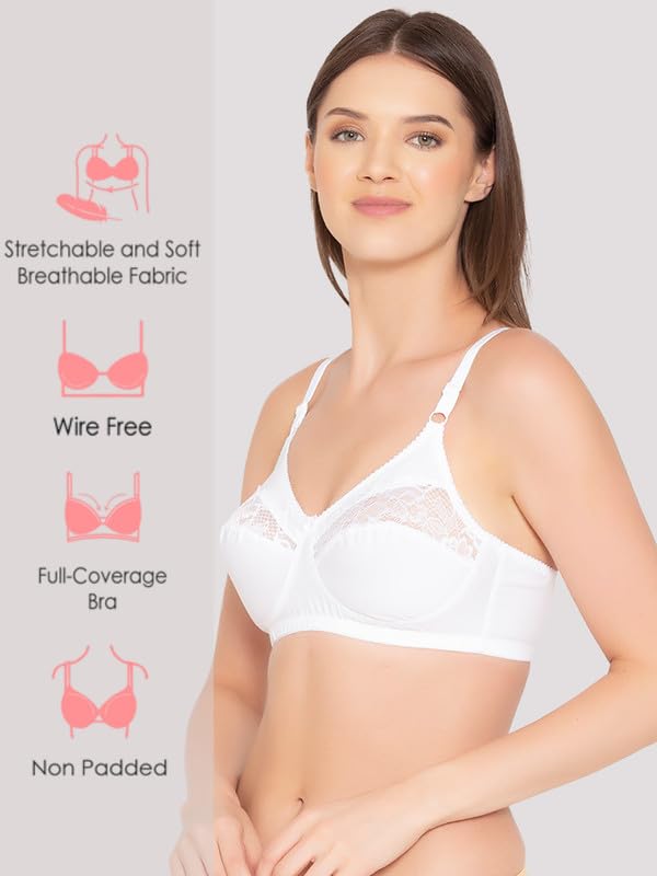 Image of Groversons Paris Beauty Women's Cotton, Full Coverage, Non-Padded, Non-Wired Bra (BR001)