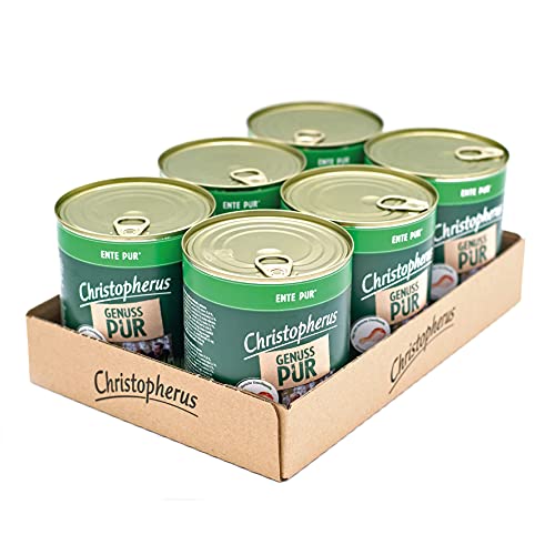 Christopherus PUR, Ente, Vollnahrung für Hunde, Nassfutter, 6 x 800 g