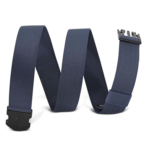 Image of WHIPPY Mens Elastic Stretch Belt Unisex Adventure Web Belt for Women Men with Non-Metal Buckle Adjustable Belts