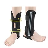 ErYao Ankle Brace, [Aluminum Splint Inside] Ankle Support Brace, Lace up Ankle Stabilizer Support, Adjustable Rigid Stabilizer for Relief Ankle Joint Sprains, Strains Injury Recovery (Black)
