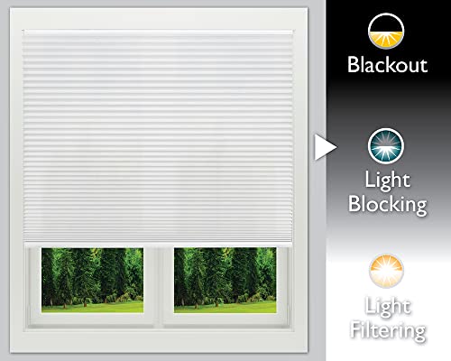 Redi Shade No Tools Easy Lift Trim-At-Home Cordless Pleated Light Blocking Fabric Shade White, 48 In X 64 In, (Fits Windows 31 In - 48 In) #TOP5