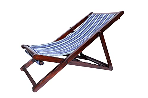 Image of Artesia Sheesham Wood with Walnut Brown Color Relaxing Chair /Comfort Folding Chair for Bed Room /Living Room Outdoor Patio Chair